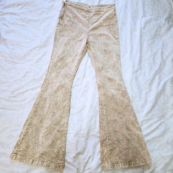 POL Tan Corduroy Flare Pants | High Waisted | Boho & Fairycore | Size L - Picture 1 of 9